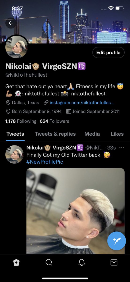 NikolasGuerra's tweet photo. Finally got my old account back!🥳 
@NikToTheFullest #follow https://t.co/sX4doXF9pQ