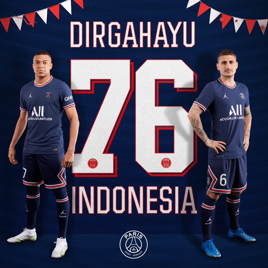 PSGindonesia's tweet image. Dirgahayu yang ke-76 untuk Republik Indonesia! 🇮🇩
Mari kobarkan semangat perjuangan dalam hidup keseharian kita 🔥🔥🔥
#HUTRI76 #17an
🔴🔵 #ICICESTPARIS