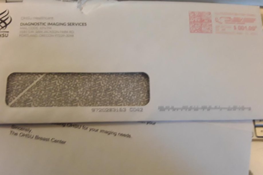 I know that postage is going up <a href="/OHSUNews/">OHSU News</a>, but did you really have to spend $1.00 to mail a one-page letter? How many letters are you sending with excessive postage and wasting $$?? <a href="/lisabKOIN/">Lisa Balick</a> <a href="/GenevieveReaume/">Genevieve Reaume</a>