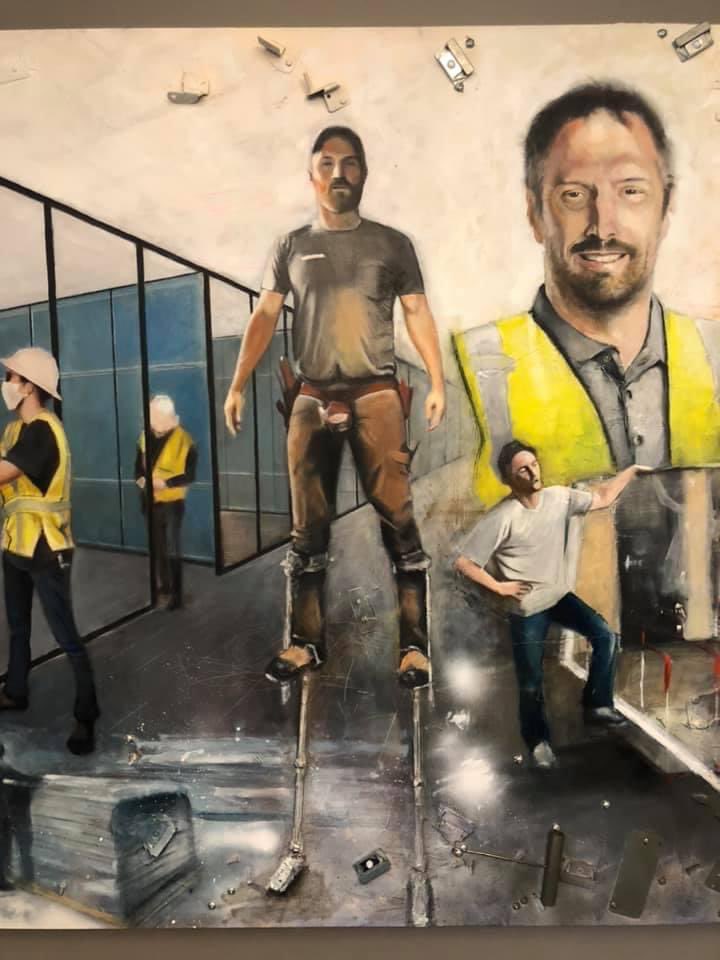 When we built the new Design Lounge <a href="/Smartt/">Erik Smartt</a> we knew we wanted an original piece of art that shared our team’s start, culture and story. We were thrilled to discover that one of our certified <a href="/DIRTT/">DIRTT</a> installers was up for the task and wow, he nailed it! ❤️#supportlocalart