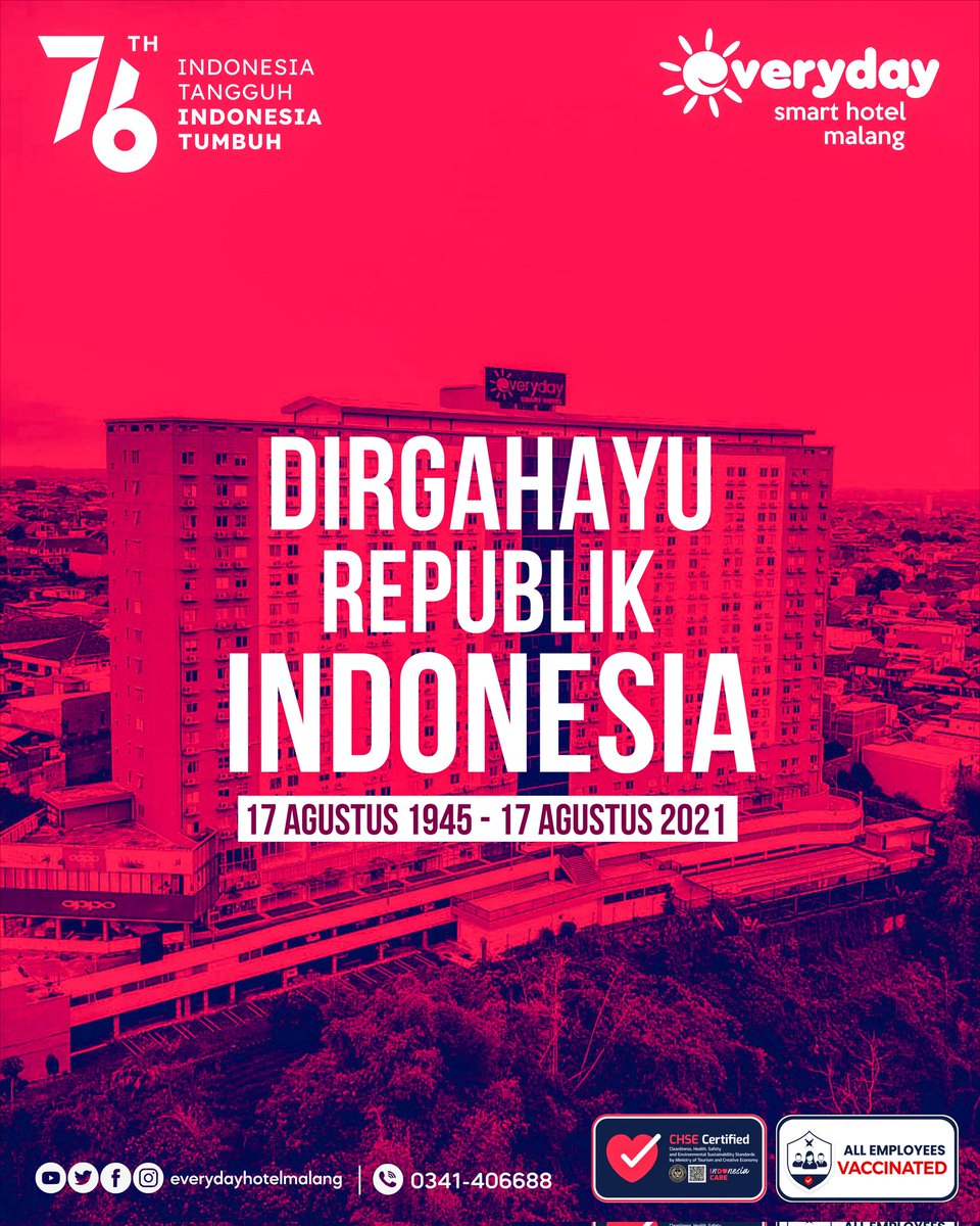 everydaymalang's tweet photo. Dirgahayu Republik Indonesia ke-76. Merdeka! 🇮🇩✊

#17an #17agustusan #HUTRI76 https://t.co/7xhBNUlQ9n