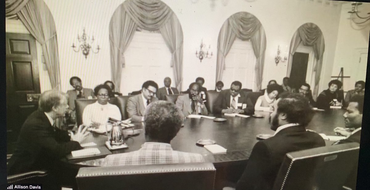 We had a long productive day working on the <a href="/NABJ/">#NABJ Headquarters ✊🏾🖊️🎙️💻 📷 🎥 📝 🔈</a> Student Multimedia Projects for #NABJ21 
The best part was when NABJ Founder Allison Davis shared this Feb. 1978 pic of the 1st NABJ board members meeting w/ former Pres Jimmy Carter @ the WH. #NABJSP21