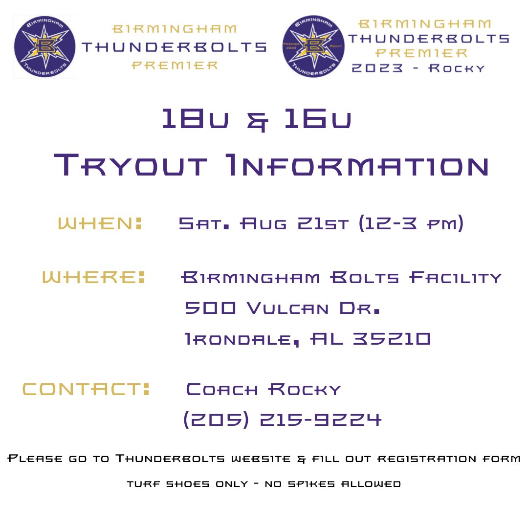 Birmingham Thunderbolts Organization (@BHMBoltsOrg) on Twitter photo 2021-08-17 02:18:51