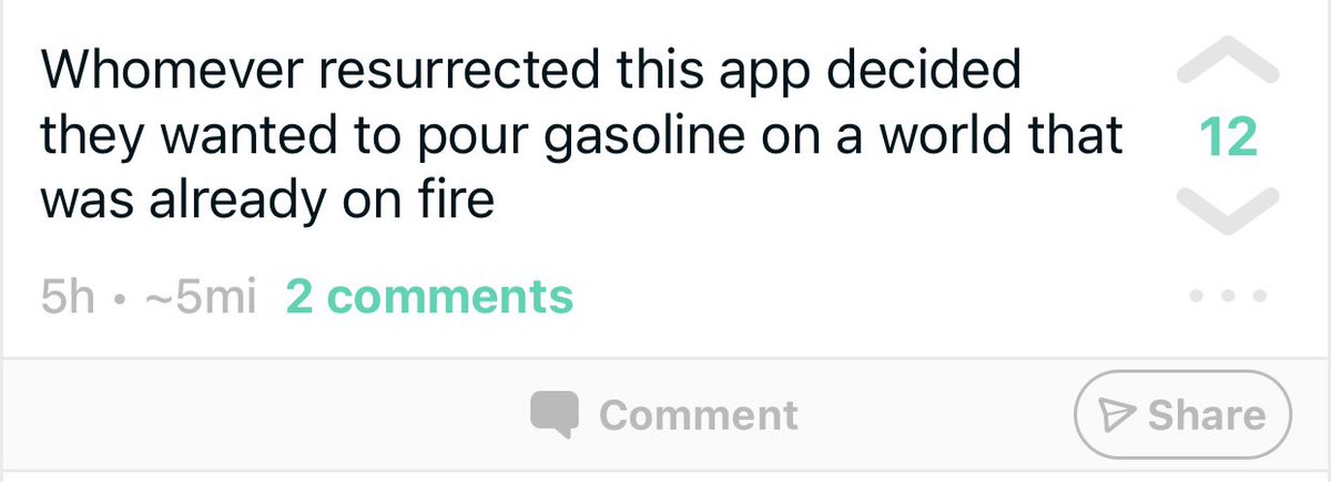 kvhalter's tweet photo. First 5 mins back on yik yak. Feels good. Feels organic. https://t.co/FTD1cGA84u