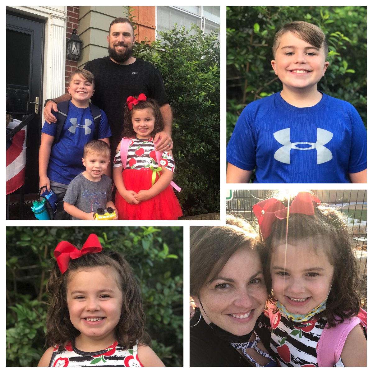 2021-22 First Day = 👍👍! 2 staff members, a 5th grader, Kindergartener &amp; a future pioneer! 🤩 From admin, building staff, facilities, tech &amp; child nutrition teams…SO many adults “paid the rent”, making this an awesome day for our kids. So very #proudtobeapioneer 💙