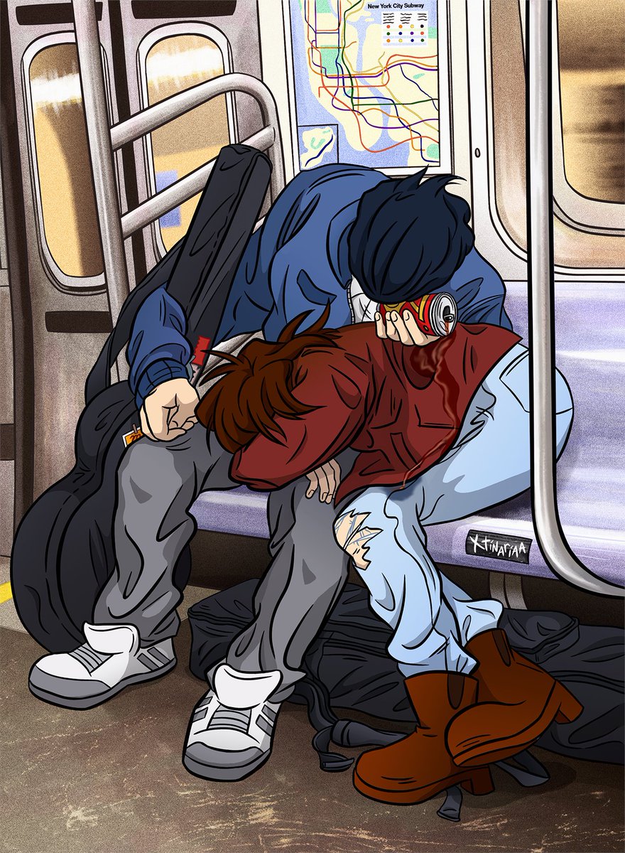 xtinariaa's tweet photo. day 4: off the train // #ryminweek2021 @RyminWeek
redrew min + ryan in one of my favorite viral videos: young love in nyc 😂 couldn't scrape together the animated version in time so that's soon to follow lmao see below for the og vid! https://t.co/RdlPTMBu4e