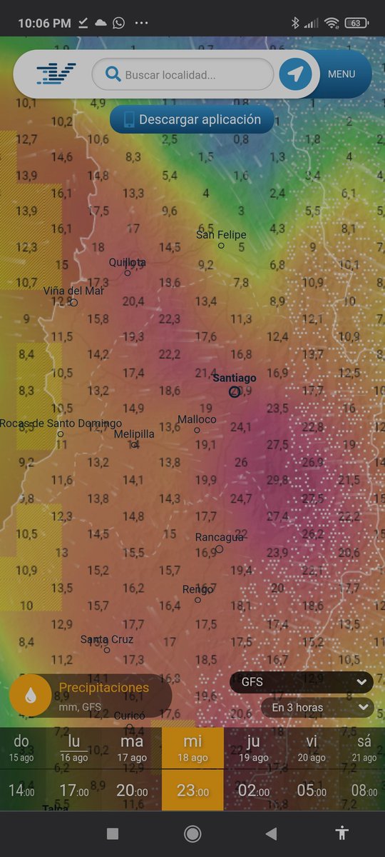 WeatherStgoRM's tweet photo. #AVISO 🌧️
Se viene el evento de precipitaciones más intenso en lo que va del invierno en la #RM
- 🌧️ concentrada en pocas horas.
- Nevadas intensas en cordillera (isoterma en torno a los 2000 mts)
- Viento ocasional.
- Lo principal tarde-noche del miércoles a madrugada del jueves https://t.co/w2kOify5LF