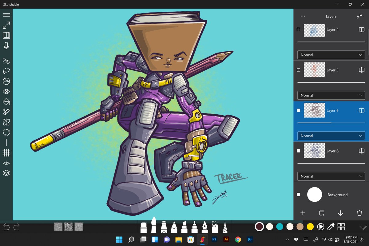 deltatangomike's tweet image. Full Color Complete with #SketchableApp  
#Tracee is on a mission to spread the #ArtLife Gospel 
#FirstSketch Drawing Sessions on the 1st and 15th with @SketchableApp on @Surface Pro 
#WinTheGame2021 #ArtLife #DTM #iLikeToDraw #DocumentTheGame #Illustrator #Sketchable #Sketching