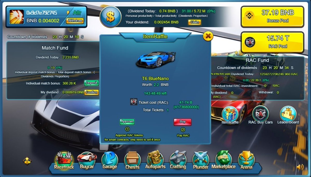 Reopened the lottery system, you can draw T6 cars. Get a Bugatti worth 2.2bnb with only a small amount of Rac!
#CryptoRacing   $RAC
cryptoracing.vip