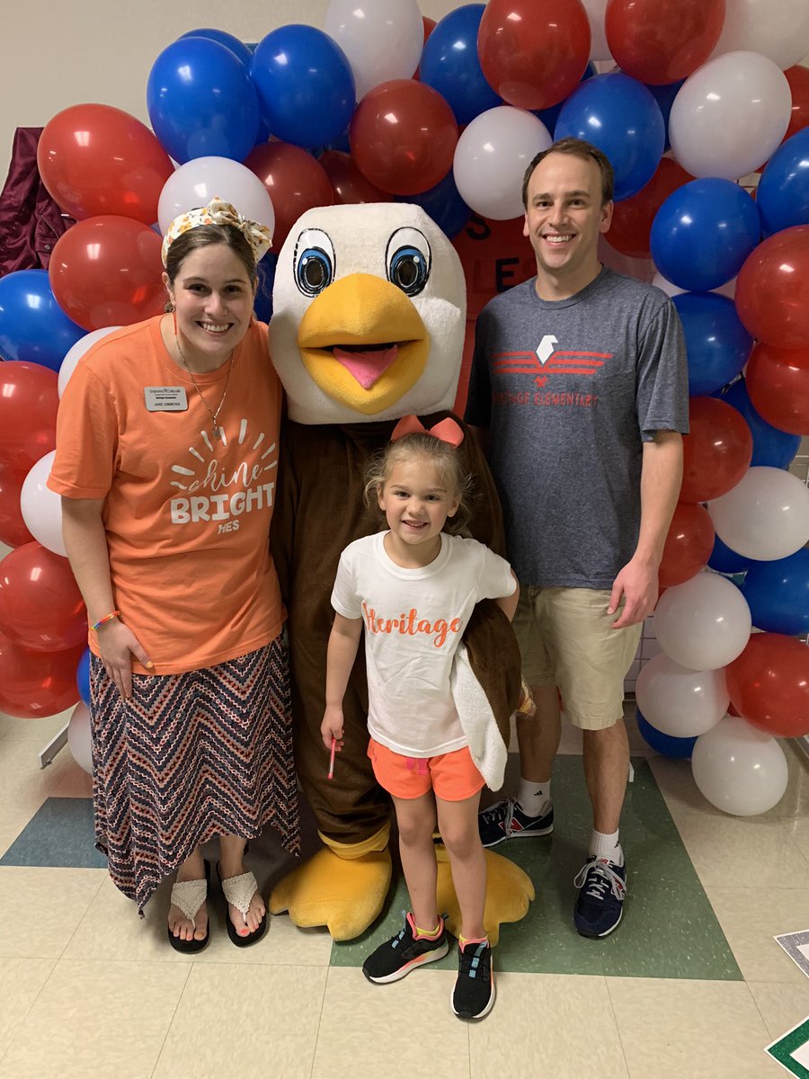 SimmonsEagles1's tweet photo. How cool is this?! @MrSimmonsMath in an @HESRegalEagle spirit shirt &amp; Jo is now an Eagle with me! Thank you @HesParents for the photo opps &amp; steel city pops! #hesshinebright #wearegcisd Joanna is so pumped to be an HES eagle!! My heart is full! https://t.co/6AV7vaoKhk