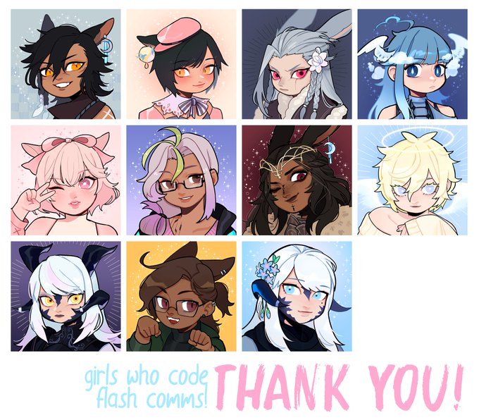all the charity flash commissions for Girls Who Code are completed! $371 USD has been donated--thank you to everyone who commissioned and tipped! 