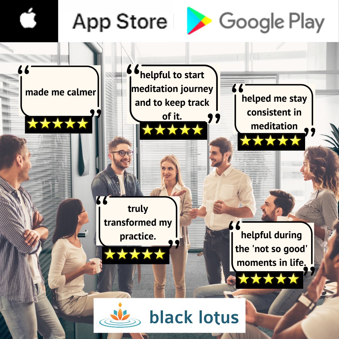 Did you know that we are one of the highest rated meditation apps in both App store &amp; Google playstore?
#rating #Best #thebest #app #highest #checkitout #meditation #blacklotus
<a href="/amishasethi1/">Amisha</a> <a href="/_IWFF_/">International Women's Fitness Festival</a> <a href="/shwetarai1/">Shweta Rai</a> <a href="/viditchess/">Vidit Gujrathi</a> <a href="/vikramshastry/">vikramshastry</a>