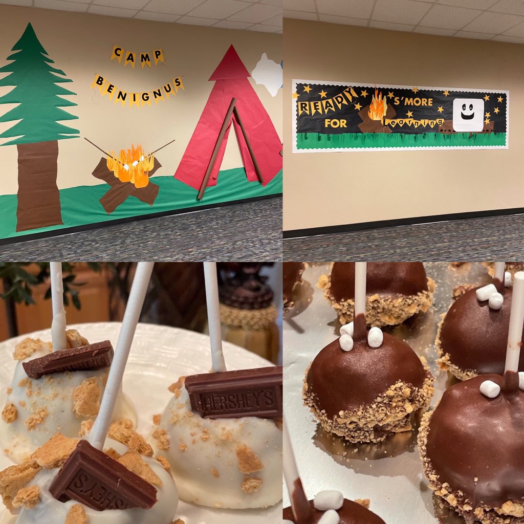 ShandyMan33's tweet photo. Heather @adelmans4 You are rocking the  #campBEnignUS for @BenignusKISD and @KleinISD  I love your hallway  decorations and the #campfire smore cake balls. I am sure they were definitely a hit. Have a great year with your Kiddos!! https://t.co/qHNTZQnQ0x