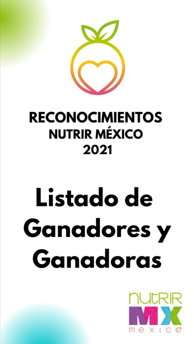 Nutrir_Mexico's tweet photo. Hoy fue la entrega de Reconocimientos Nutrir México 2021 y estamos felices!!!
Recibimos + de 21 mil votos para elegir a los/as ganadores. 
Aquí te compartimos a las personas, programas e instituciones reconocidas por ustedes!
Gracias a ti por ser parte de esto
Felicidades https://t.co/t2F4Tx0gJp