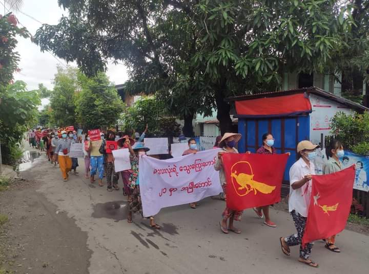 In Kale,youths marched for peace as usual to take down 
the Military muderers on Aug17.

#Aug17Coup 
#WhatishappeninginMyanmar 
#AcceptNUG_RejectMilitary