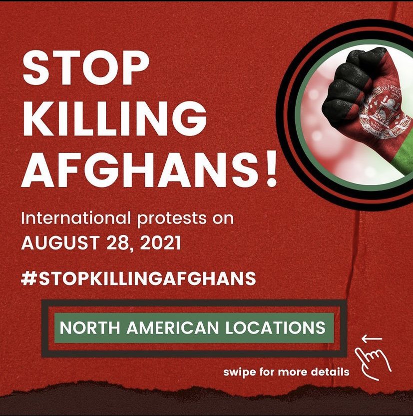 myenntrusive's tweet photo. INTERNATIONAL DAY OF PROTEST: 
NORTH AMERICAN LOCATIONS 
pls rt to spread the word #StopKillingAfghans https://t.co/U5nHbhvWAq