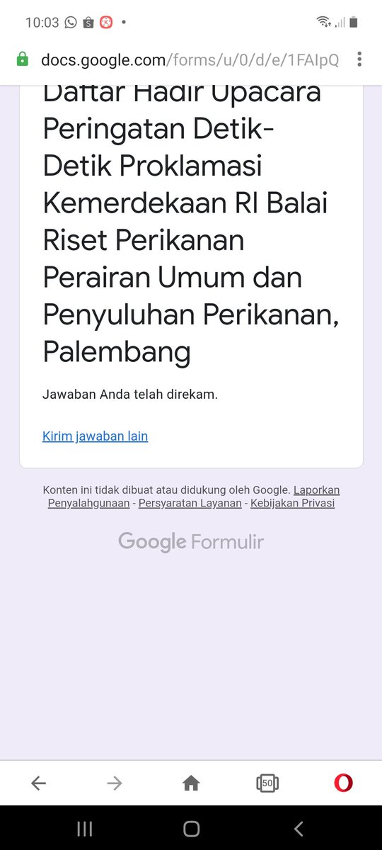 EvaTajuddin's tweet photo. Selasa, 17 Agustus 2021 Eva Hendrayani, S.Pi Luhkan Empat Lawang Mengikuti Upacara Pengibaran Bendera Merah Putih melalui channel youtube.
#GiatLuhkanSatminkalBRPPUPP #KabupatenEmpatLawang
#Hut76
@puslatluhkp, @RISET_PALEMBANG, @luhkan_brppupp, @brsdm_kp, dan @kkpgoid. https://t.co/8QhoMX20SU