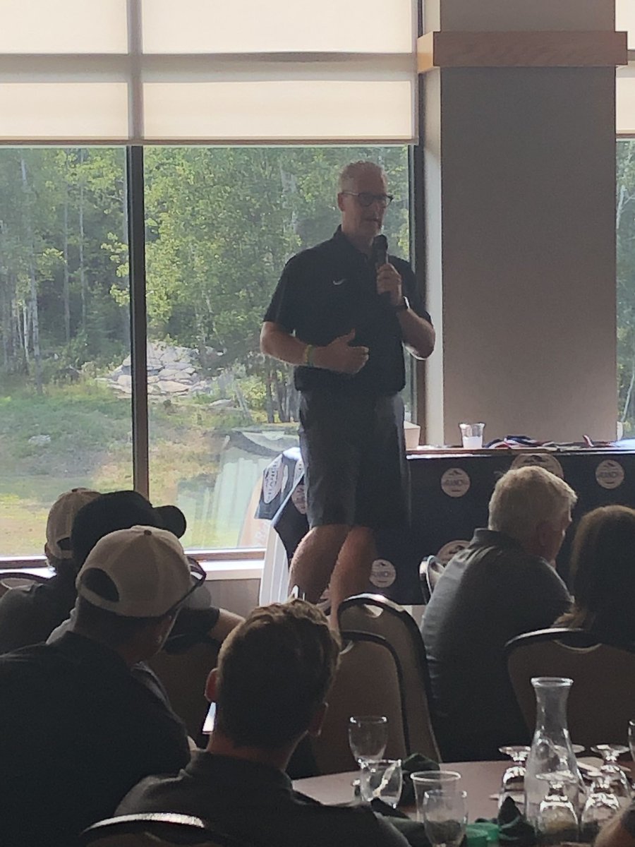 coachwick23's tweet photo. Great day at Giants Ridge raising money for “The Ranch-teammates for life” and to honor Mark Pavelich. Honored to be a part of it. #sicknotweak #starttheconversation #stopthestigma #PuckDepression https://t.co/ZKAb7jdCfc