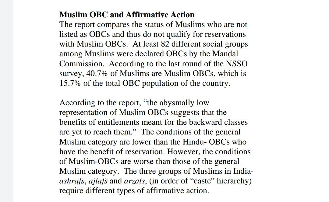 @Junnyslife @Nher_who This is what sacchar committee has to say on caste in Muslims in India.