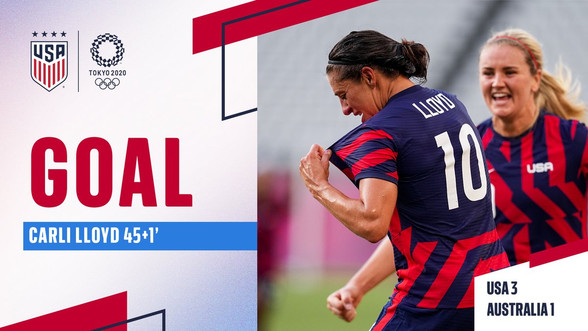 2008 ✔️
2012 ✔️
2016 ✔️
2020 ✔️

The first player in #USWNT history to score in four #Olympics. <a href="/CarliLloyd/">Carli Lloyd</a> making her mark 🇺🇸