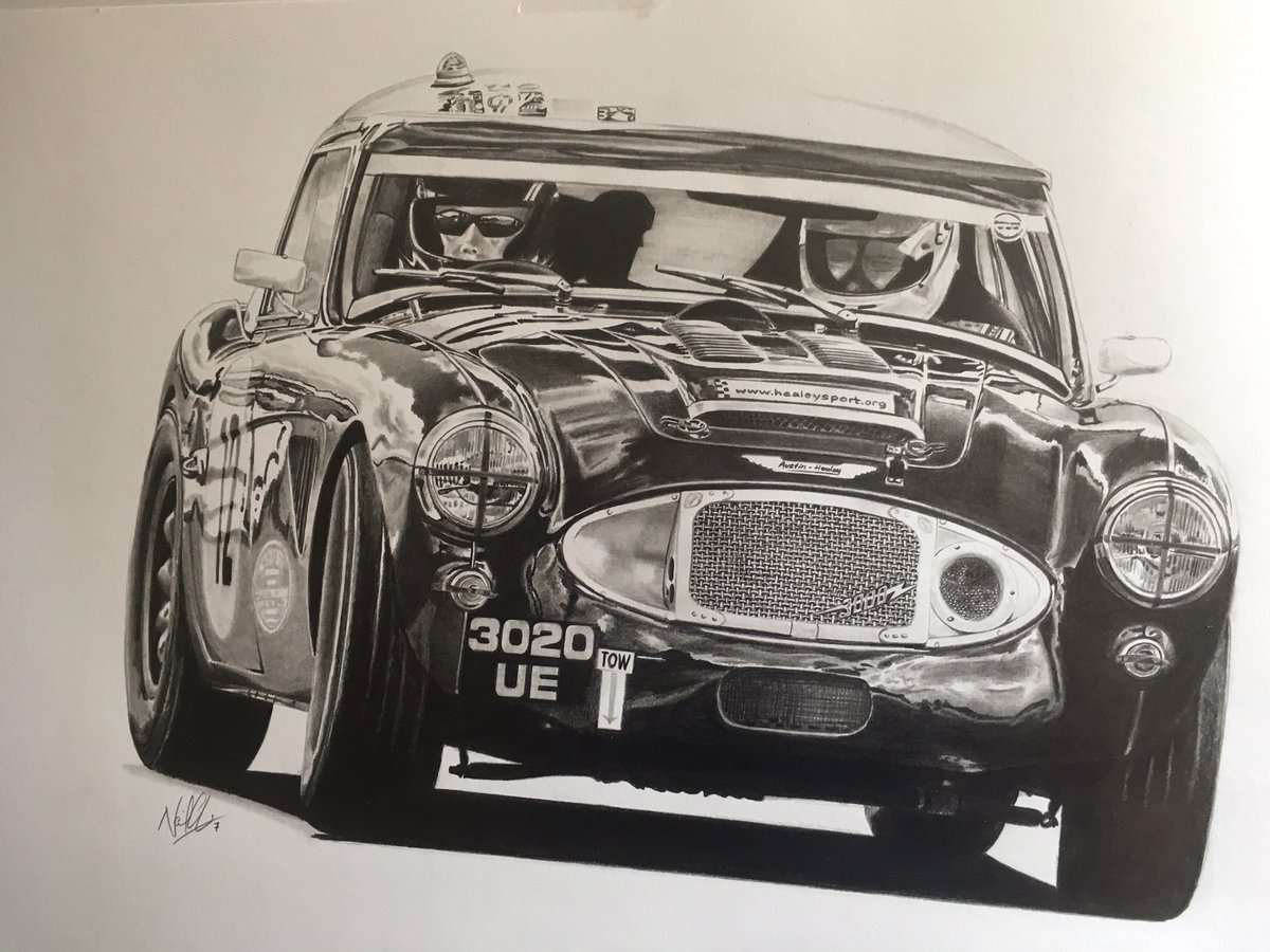 NGAutoArt's tweet photo. #ThrowbackThursday
A Big Healey. 😍
I spent around 10 hours on the grille alone, whilst drawing this magnificent British sports car. 🤓😅
#AustinHealey #Healey3000 #racecar #rallycar #classic #art #Pencildrawing #artist #NGAutoArt https://t.co/BjEij96RnY