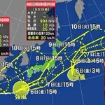 台風が3つ連続で列島へ、まるでジェットストリームアタック!