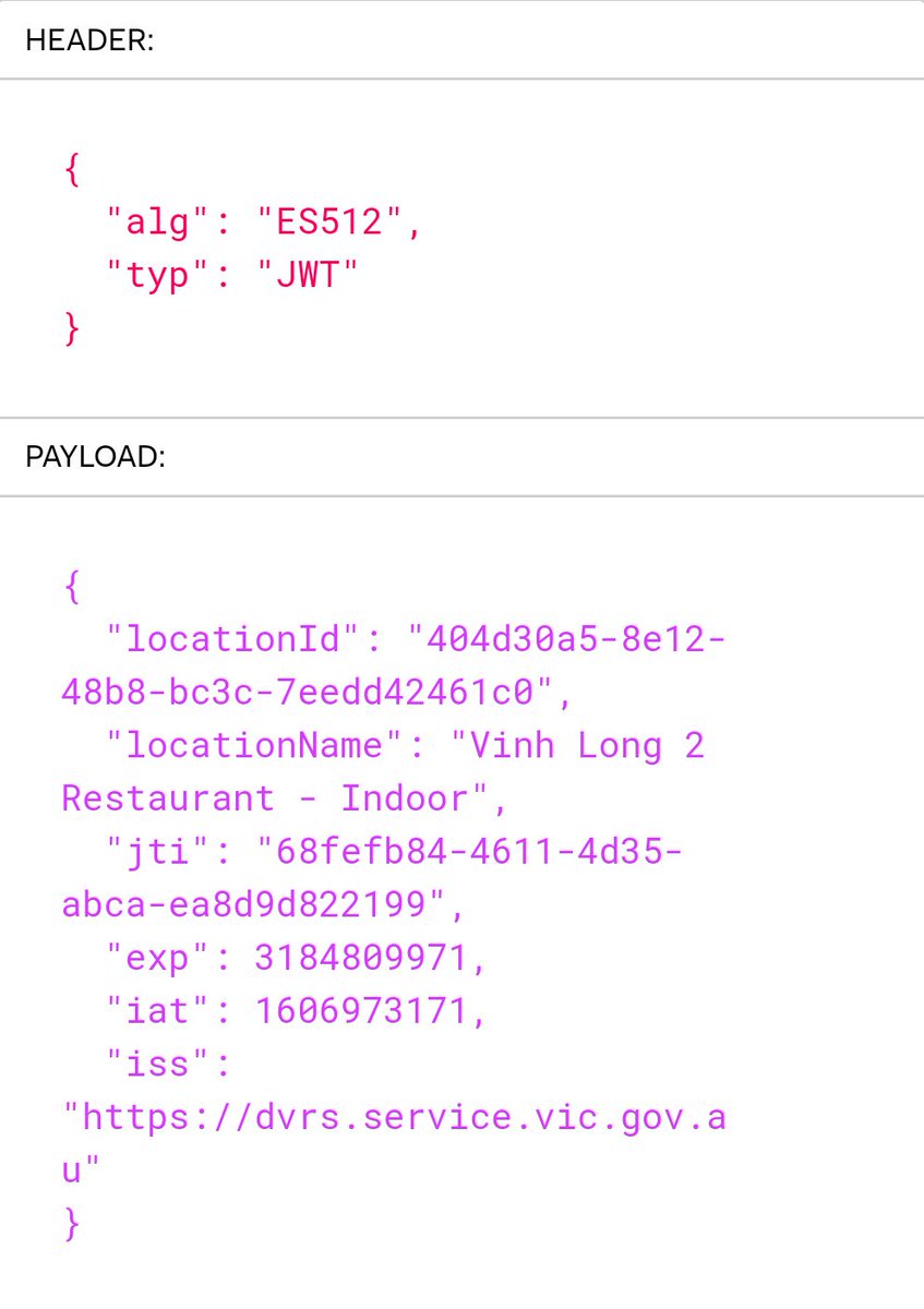 I've been wondering this for, like, a year-and-a-half... Why are these QR codes so big and stupid? All they really need is 6 characters (FWC Q2N in this case), why is there an entire JWT of junk in there too??