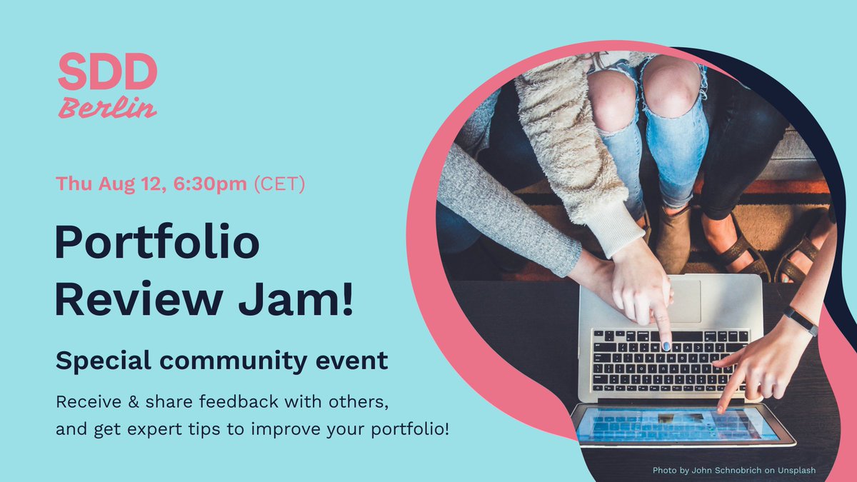 The Portfolio Review Jam is happening on Thurs Aug 12!

It's an interactive event for the design community to receive &amp; share portfolio feedback with each other, as well as tools, tips &amp; resources.

Join us &amp; take your portfolio to the next level: eventbrite.com/e/portfolio-re…