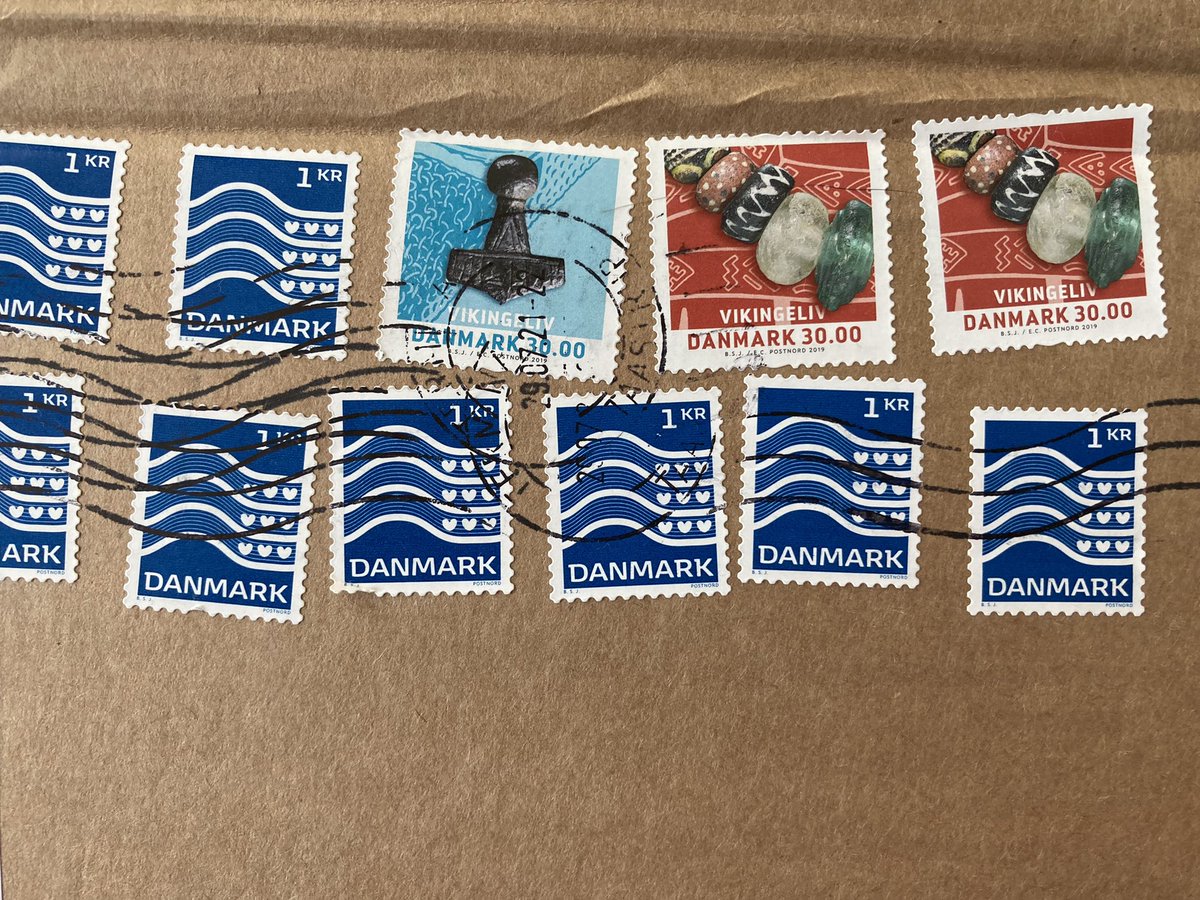 Absolutely delighted with this morning’s post from <a href="/Hirschsprungske/">Hirschsprung</a>. Not only a shiny new exhibition catalogue, but look at these stamps!