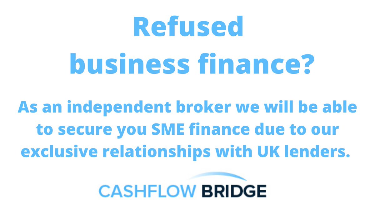 cashflowbridge_'s tweet photo. Refused #businessfinance? 
If you’ve been refused #business #finance it’s highly likely we'll secure finance for you. 

We know what lenders show more empathy to those businesses who have either a bad or no credit score. 

#SMEowners #SMEsupporthour #HelpMySME #SMEnews #BizTips https://t.co/xwjtG7jp4h
