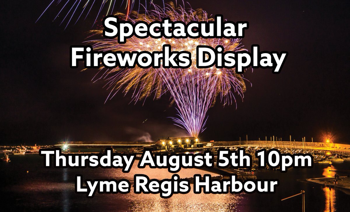 Enjoy the fireworks this evening! 
Please bring some cash for the collectors, this is a community funded event organised and paid for by Lyme Regis Carnival and <a href="/LymeRegisRNLI/">LymeRegis Lifeboat</a>. Funds collected will be split 50/50 between the two organisations. Thank you. #lymeregis #fireworks