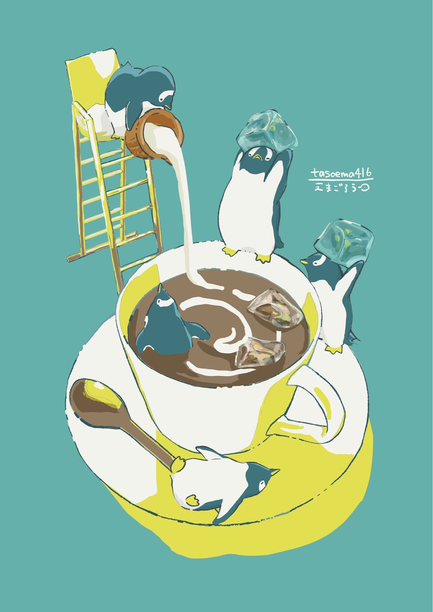 no humans penguin indoors table refrigerator electric fan kitchen  illustration images