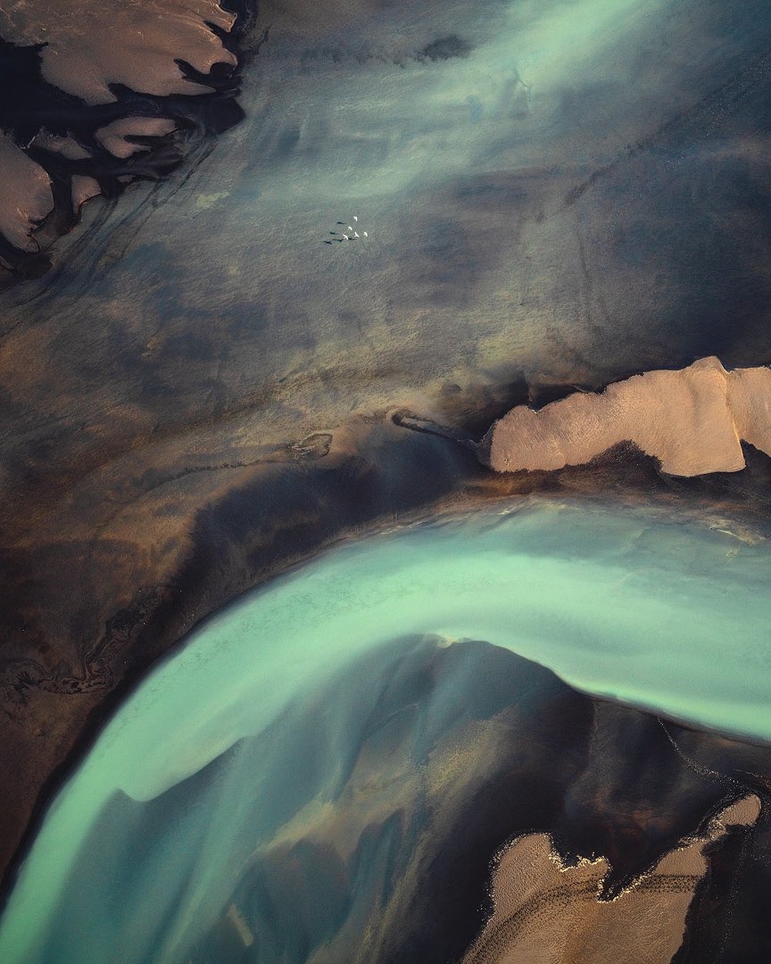 Mother Nature from above

all of these were taken from the air in one of the geologically youngest pieces of land this planet has: Iceland.