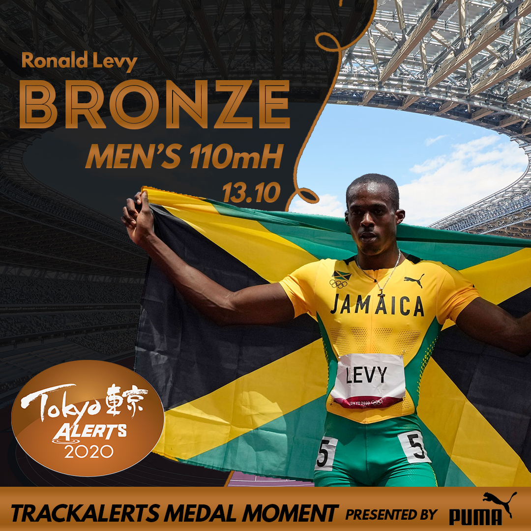 Trackalerts.com on Twitter: Ronald Levy on your BRONZE medal performance, running 13.10 #Tokyo2020Alerts by @PUMA / Twitter