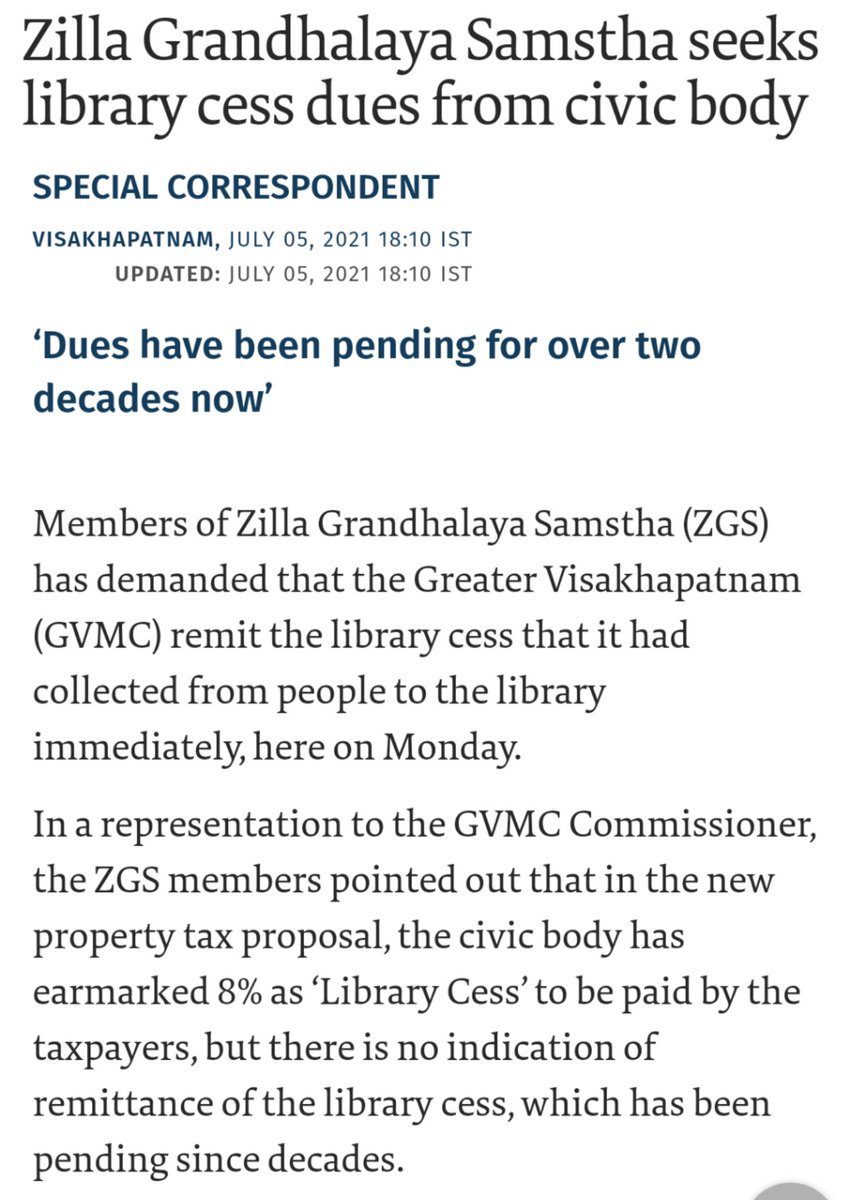 NssSarath's tweet photo. @VSReddy_MP Irrespective of parties, government s talking about libraries is funny, when they dont even credit the cess colleceted in name of libraries (in last 2 decades) https://t.co/YJedDIZurv