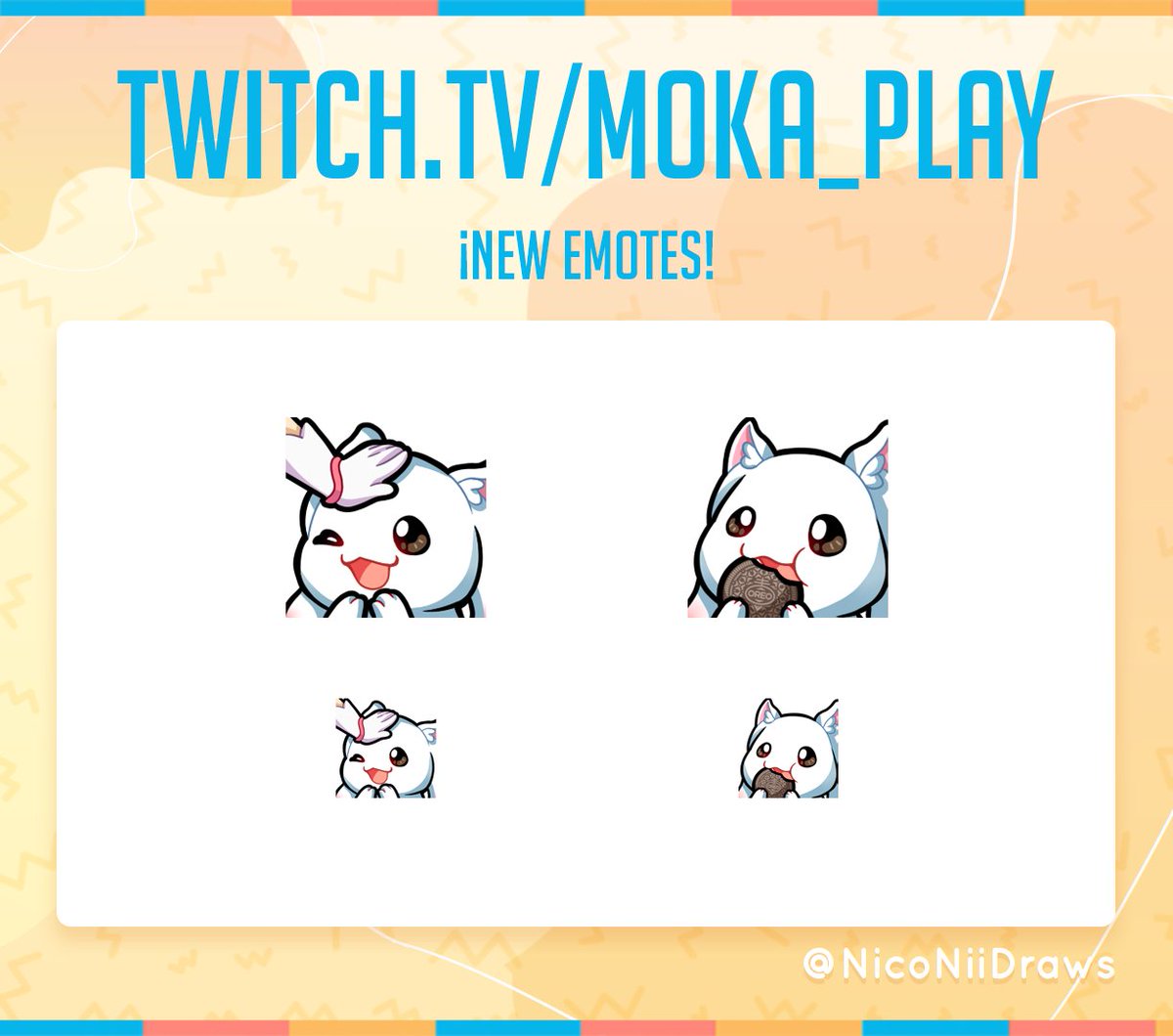 Mokapleis's tweet photo. ESTRENANDO NUEVOS EMOTES :D
Agradesida con @NicoNiiDraws por los emotes :D

De mientras vamos al #Fortnite para entrenarlos, en vivo por #twitch 💖
 https://t.co/y2HcKxAMNN https://t.co/9iKTv6wHCa