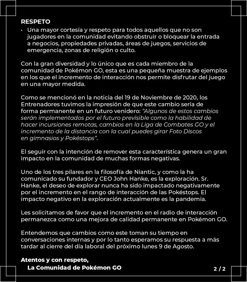 8BitCR's tweet photo. Hola @NianticLabs @Pokemon escuchar a la comunidad y responder a ella cuando hay cosas de peso es una muy valiosa cualidad que en definitiva llega a beneficiar a ambos entrenadores y a ustedes las empresas.

#HearUsNiantic #PokemonGO 

Other languages: https://t.co/utNB2J6aNw https://t.co/10BFgZt0W2