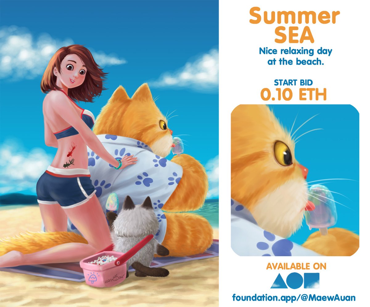 TorMaewauan's tweet photo. Summer sea
Nice relaxing day at the beach.
I miss the sea and ice cream very much.

on sell
https://t.co/nvFazVomvo
#foundation #NFTCommunity #NFT #nftart #NFTartist #NFTs #NFTthai https://t.co/SxGWe6HLGo
