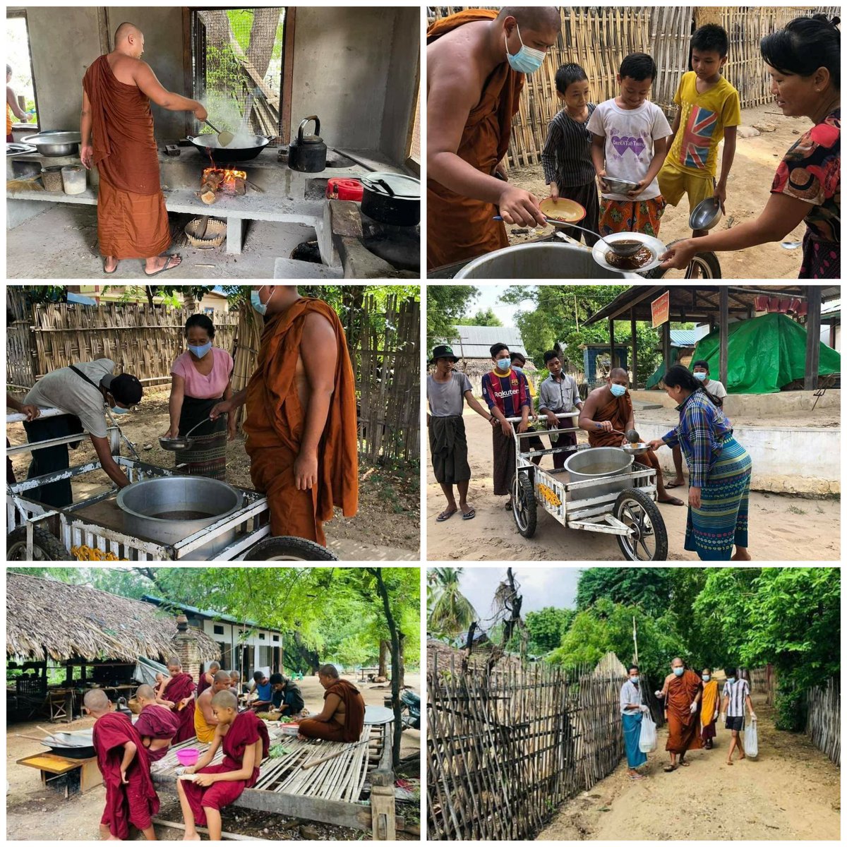 LeeDam_3's tweet photo. Aye Mya Metta Sayadaw Thawbana from #Bagan, an anceint city, cooked himself &amp; donated nutritious food to people everyday.
LEGALIZATION OF NUG

#Aug5Coup 
#WhatsHappeningInMyanmar https://t.co/mL4UfSqP8I