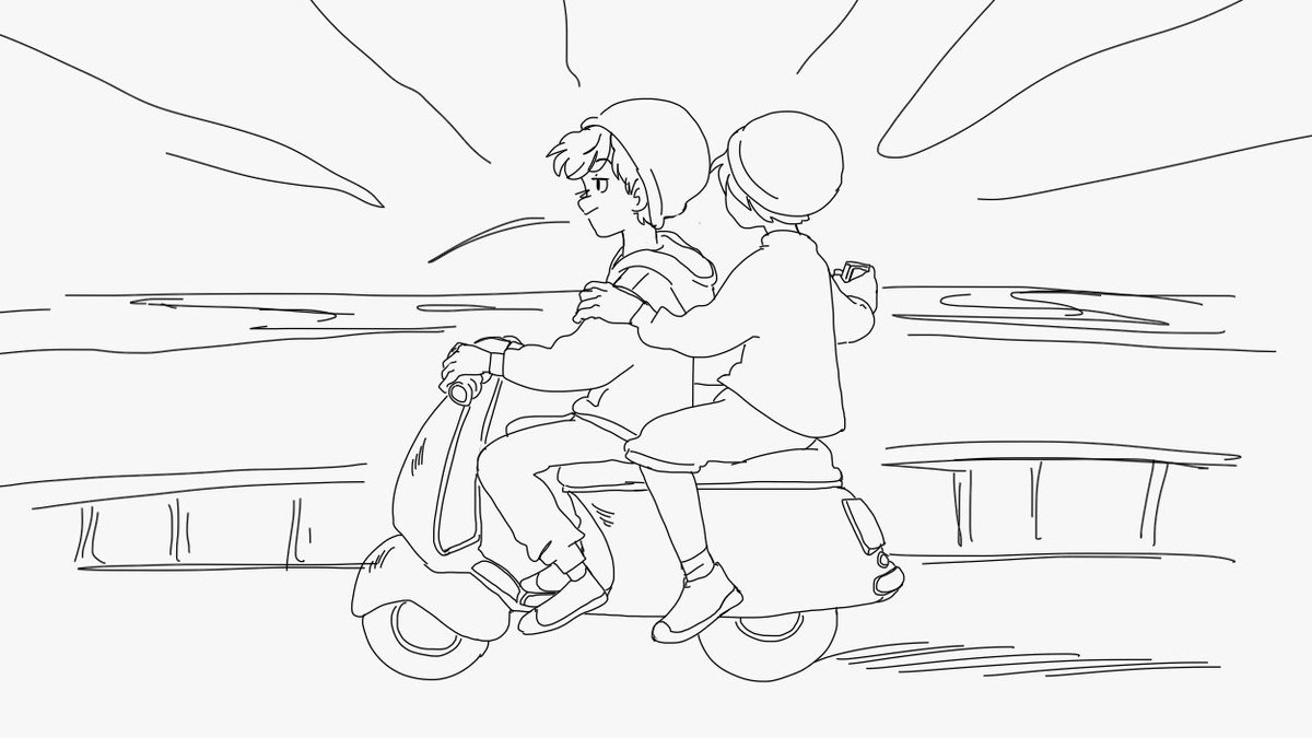 This is not a Luca reference, it's a gta reference ahajshf
(It's George and Q driving a vespa on the sunset)

#georgenotfoundfanart #quackityfanart 