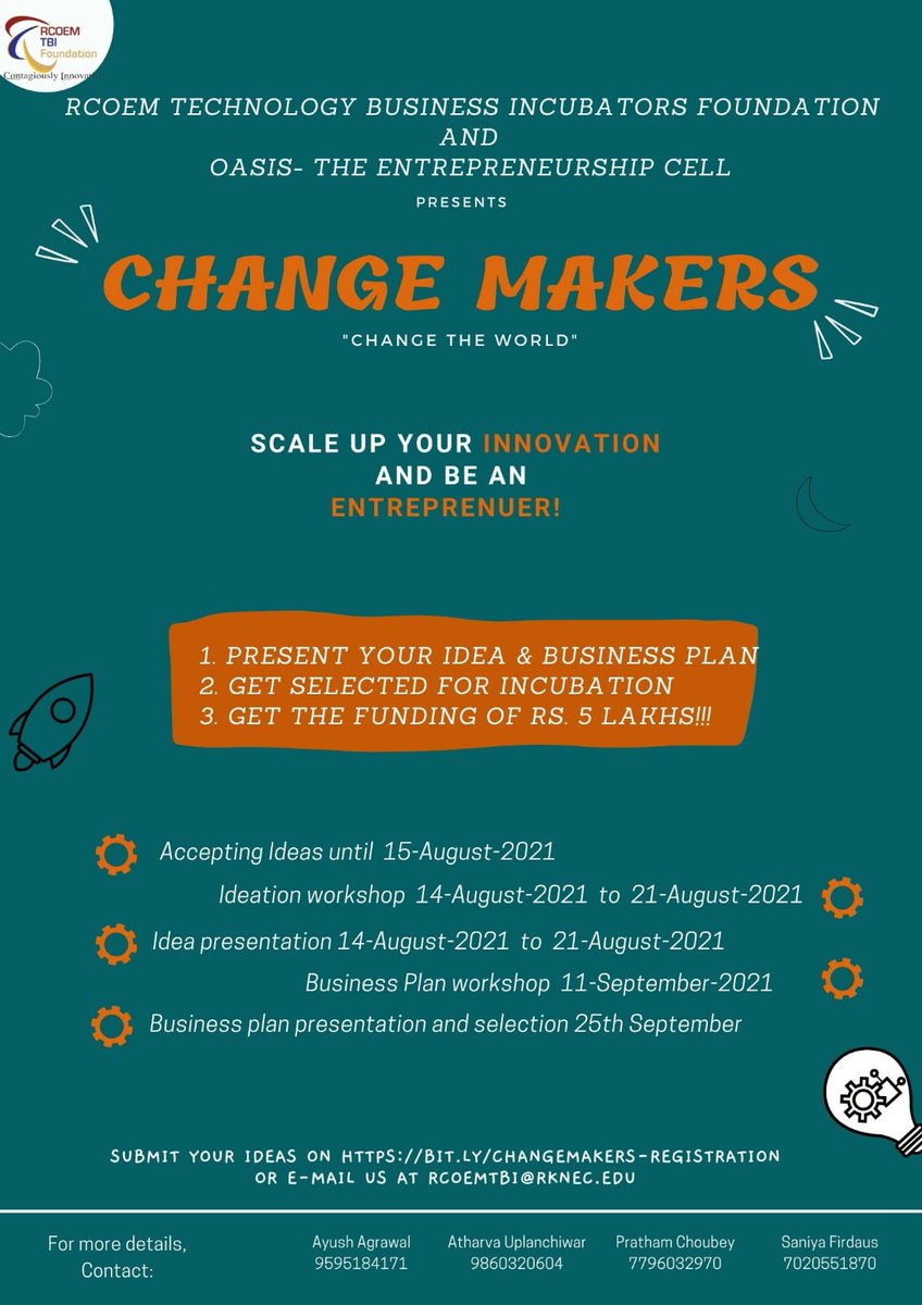 TbiRcoem's tweet photo. #changemaker #chamgemakers #rcoem #rcoemtbi #rknec #innovation #ideation #competition #businessplancompetion #nagpur #incubation #accelaration #support #startups #ecell #entrepreneurship #entrepreneur #workshop #mentoring #oasis #tata https://t.co/uwYyqI53xB