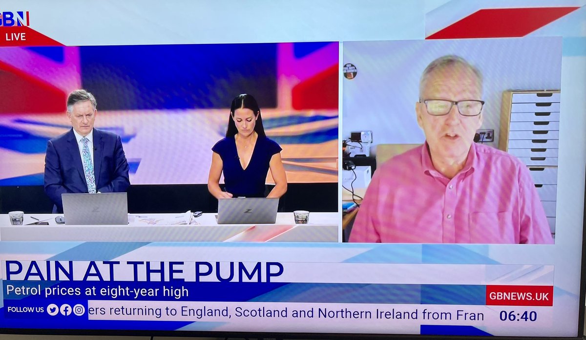 Great to see @HowardCCox of @FairFuelUK on @GBNEWS talking about the high price of fuel at the pumps. He brought in the devastating cost of fuel to biz that impacts on the economy, logistics and that means all of us @RHANews @LogisticsUKNews @LogisticsUKCEO @RHARichardB