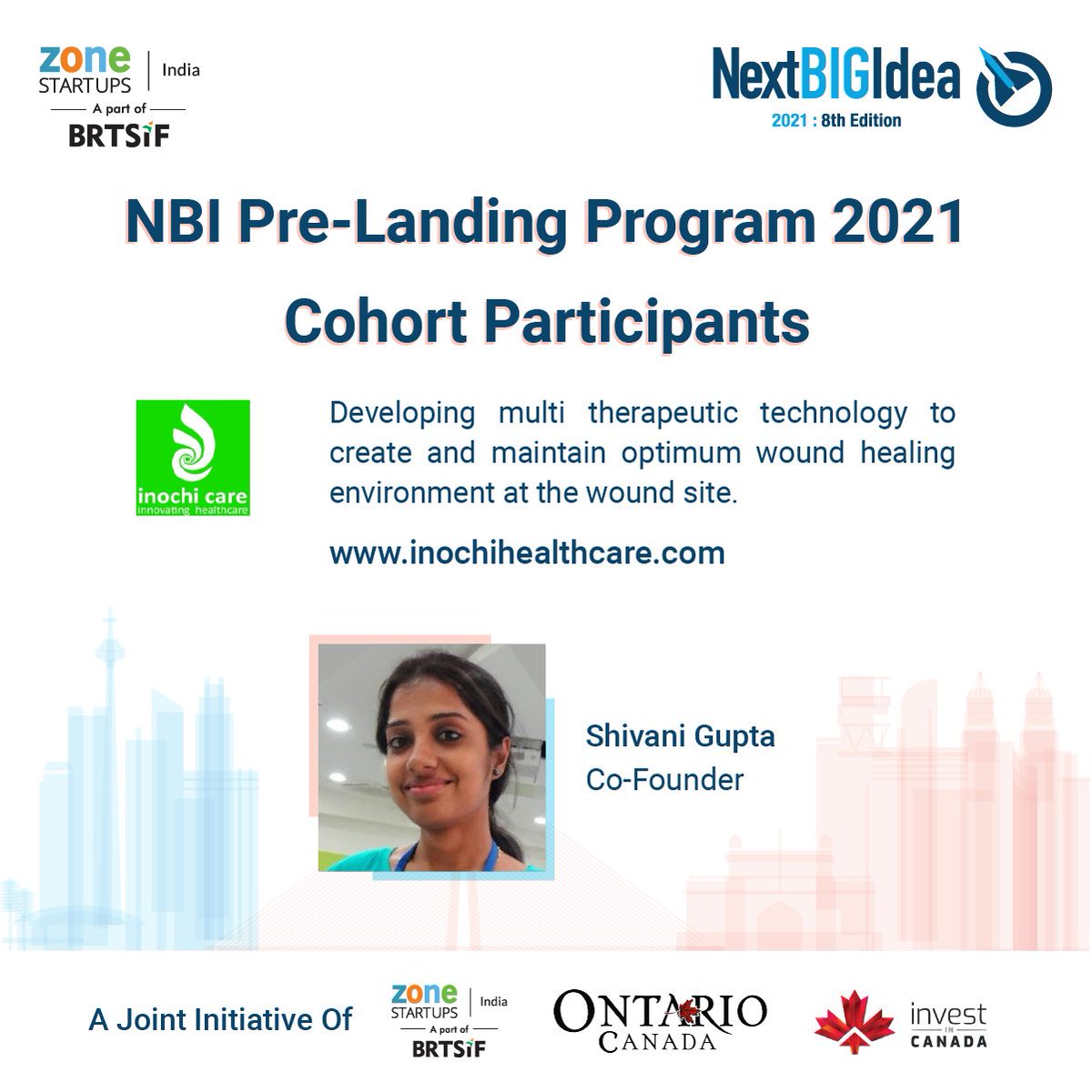 Zone Startups India | BRTSIF (@zonestartupsin) on Twitter photo Zone Startups/India warmly welcomes Ms. Shivani Gupta <a href="/biotech28/">Shivani Gupta</a> Co-Founder <a href="/CareInochi/">Inochi Care</a> to the #NBI2021 Pre landing program.
We wish the cohort member "All The Best" as they embark on this journey with us on preparing for #softlanding in #Canada
#entrepreneur #startup Zone Startups/India warmly welcomes Ms. Shivani Gupta <a href="/biotech28/">Shivani Gupta</a> Co-Founder <a href="/CareInochi/">Inochi Care</a> to the #NBI2021 Pre landing program.
We wish the cohort member "All The Best" as they embark on this journey with us on preparing for #softlanding in #Canada
#entrepreneur #startup