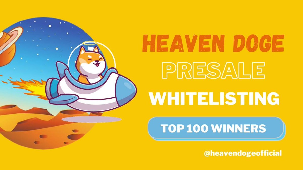 💥FOUND THIS 100x BSC GEM PRESALE @heavendogeofficial

➡️Whitelisting here: sweepwidget.com/view/29210-2cj…

🌎Buy on DxSale:  dxsale.app/app/v2_9/defip…

🕔Time: 14:00 UTC, 5 AUG

Heaven Doge is a NFT + GameFi GEM

✅Contract audited by TechRate
💴8% AUTOBUYBACK
👨‍🌾3% AUTOFARMING
🔥3% BURN