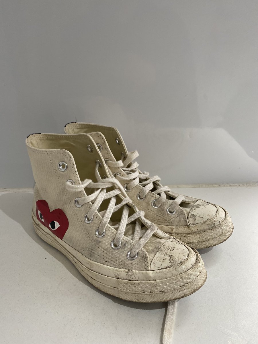 sole2soul6's tweet photo. Comme de garçon ✌🏻
#converse #commedegarcon #vans #amcqueen #LouisVuitton #BALENCIAGA #amcqueen #bhfyp #Valentino #sustainablefashion #sneakerheads #Recycle #SNKRS #sneakerheads #sneakercleaner #supportlocalBusiness https://t.co/fBWBjnoSkk