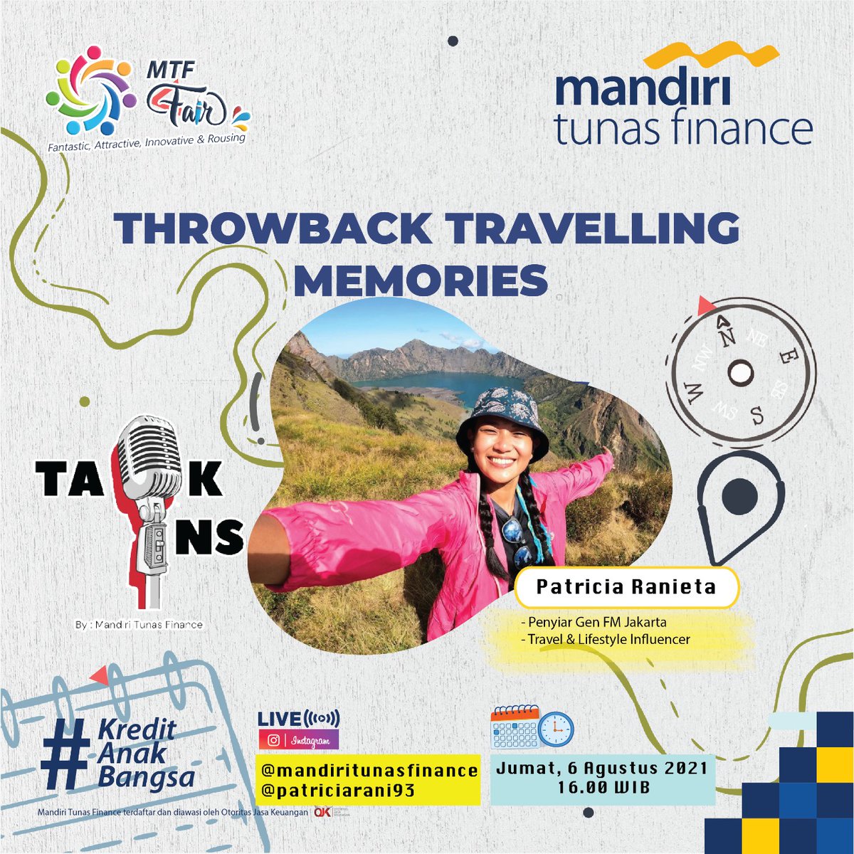 Rindu liburan

Dua kata tersebut mungkin ada di benak banyak orang selama pandemi Covid-19 ini.
Jangan sedih, kita obati rasa rindumu tanpa menghiraukan pandemi yang belum berakhir!

Yuk THROWBACK TRAVELLING MEMORIES (TTM) bersama <a href="/patriciarani93/">Patricia Ranieta</a> obati rasa rindu travelingmu!