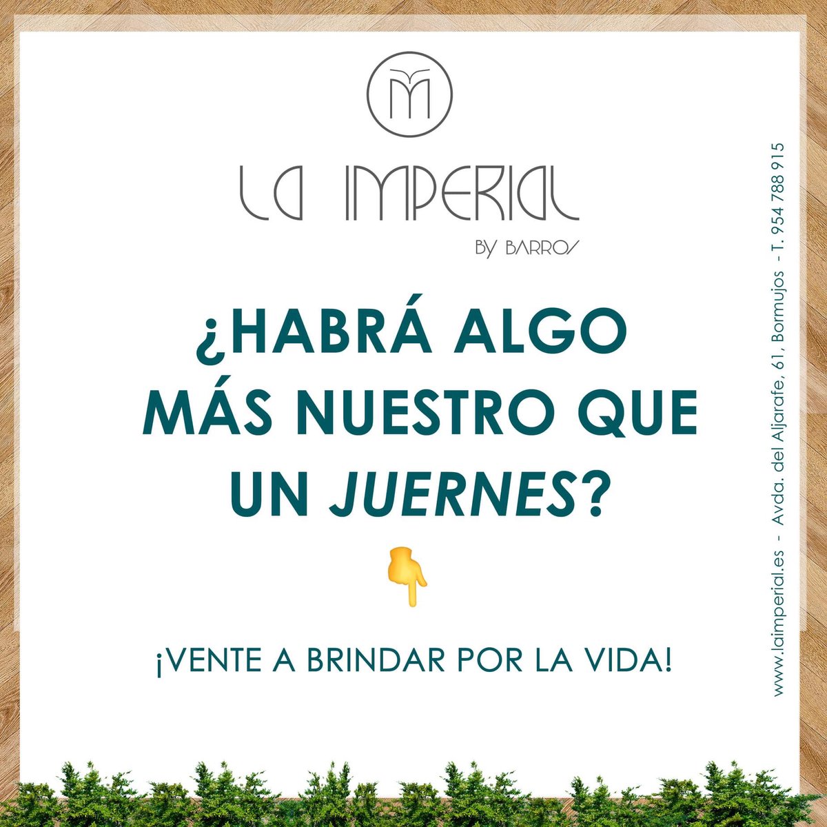 LAIMPERIAL10's tweet photo. Pues éso! Feliz Jueves! Os esperamos!!! 
#cómetelaimperia #laimperialbybarros #ganasdevida https://t.co/NXcfbGxKqz
