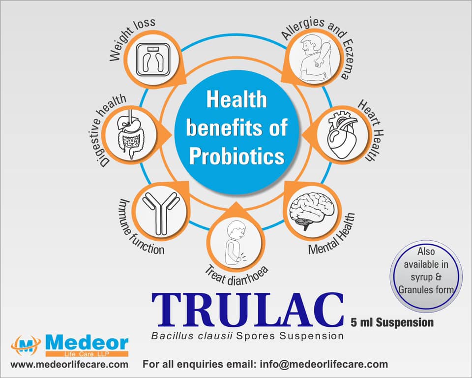 MedeorLifeCare's tweet photo. #Probiotics are living microorganisms that, when ingested, provide numerous health benefits. #Probiotics are generally well tolerated and considered safe. #Trulac offers the daily dose of #probiotic visit https://t.co/1xdIYV5nIx
 #pharma #pharmaceutical https://t.co/t6Cq2NSlIs