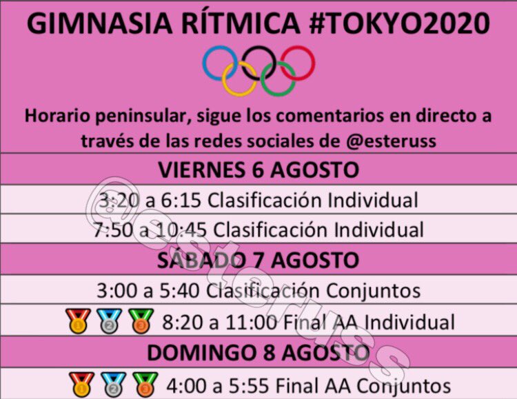 📣 ¡Esta noche ponemos la alarma a las 3:20 de la madrugada! Empieza la clasificación individual de la #RhythmicGymnastics en #Tokyo2020 
Muchísima suerte a todas las gimnastas, que empiece la rítmica en los #JuegosOlimpicos