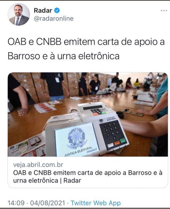 JosBarbosadeAn2's tweet image. Essa da OAB e da CNBB, eu não vou conentar. Estou só compartilhando, façam os seus comentários sobre essa entidade de classe OAB comunista. 
👇👇👇👇

#FORASTF 
#FORATSE
#FORAOAB
#FORACN